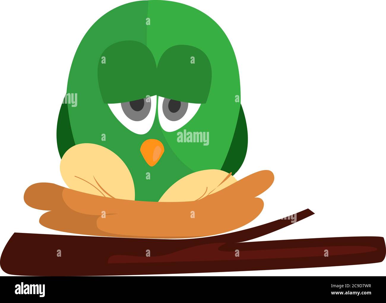 Birds nest, illustration, vector on white background Stock Vector