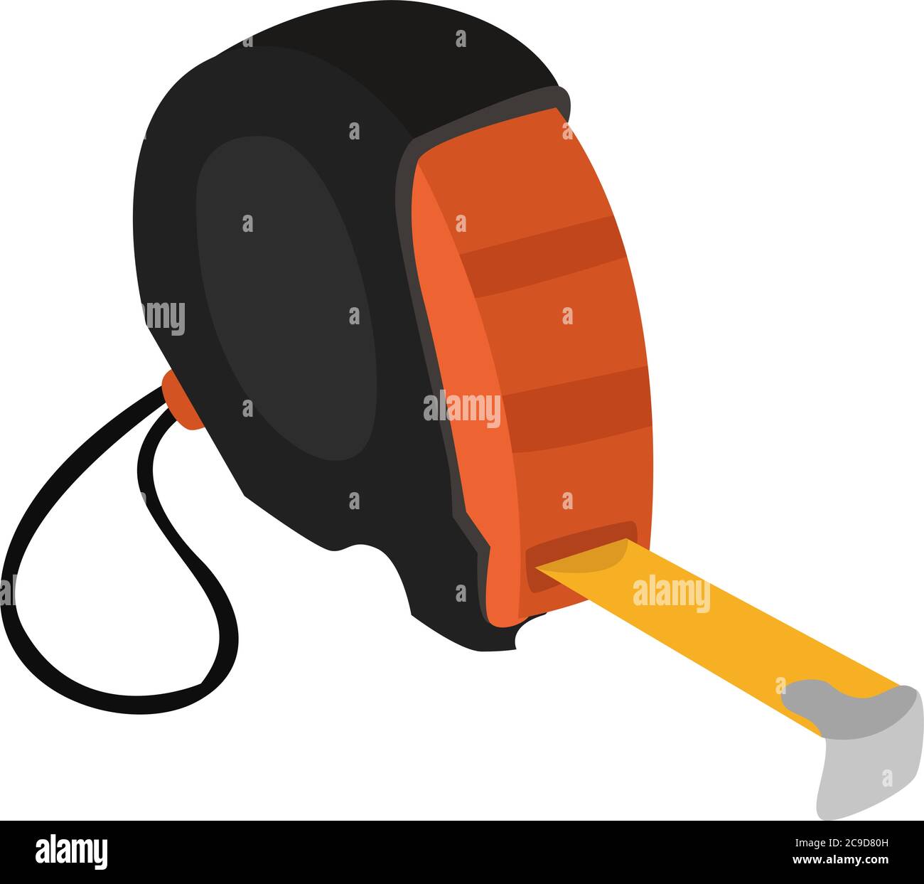 Measuring tape, illustration, vector on white background Stock Vector ...