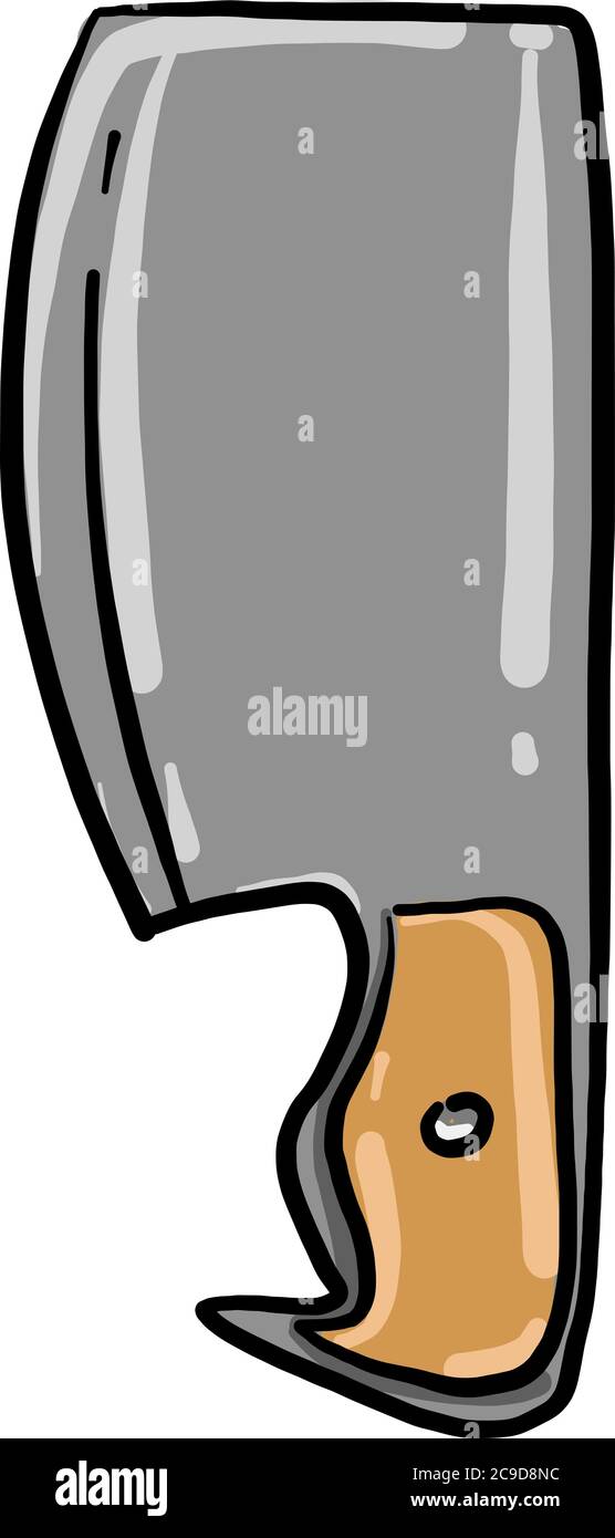 Knife for meat, illustration, vector on white background Stock Vector