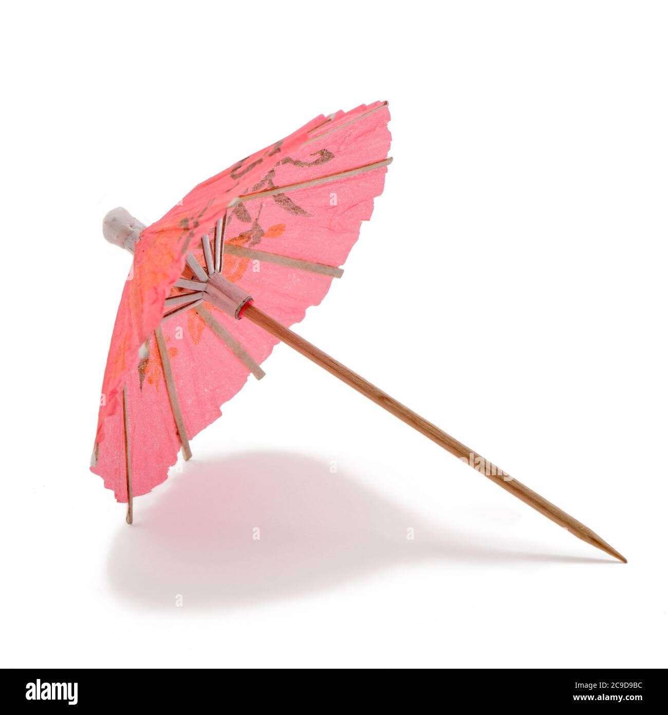 Pink paper umbrella isolated on white background Stock Photo - Alamy