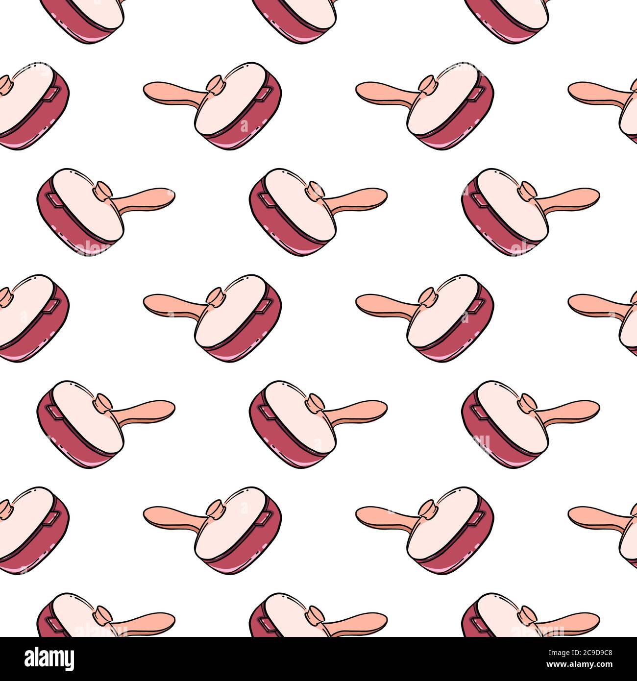 Pink pan ,seamless pattern on white background. Stock Vector