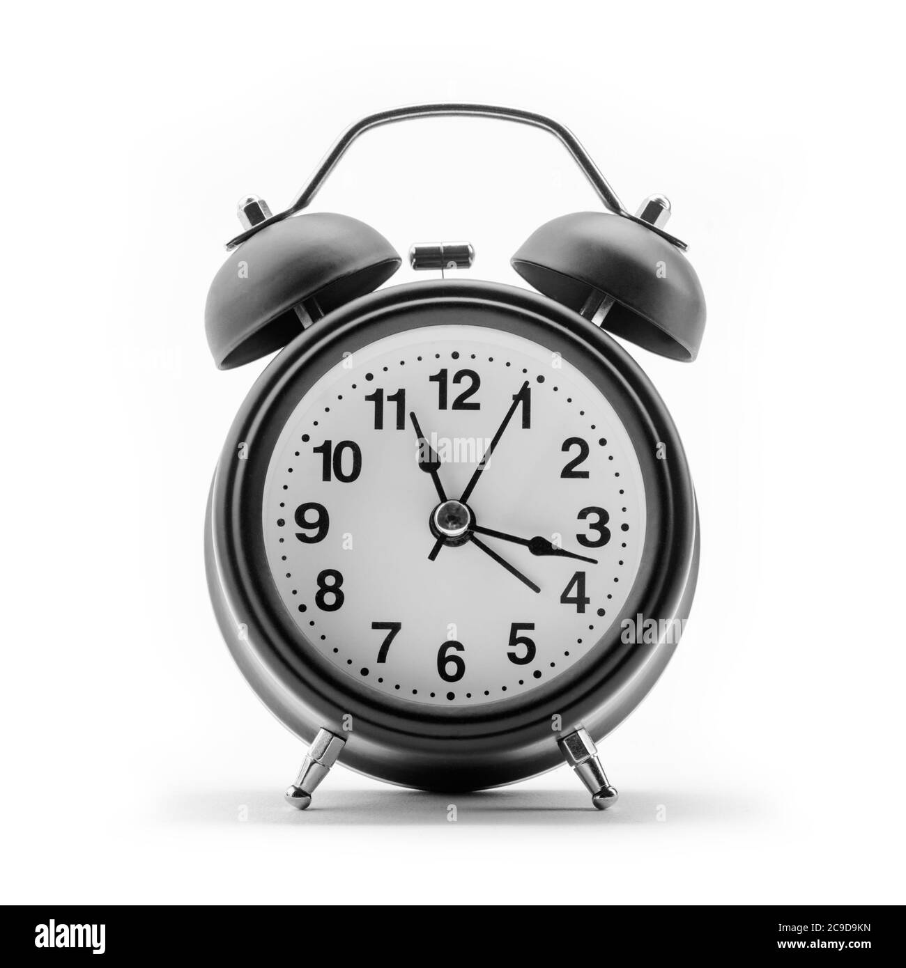 black-vintage-alarm-clock-on-white-background-stock-photo-alamy