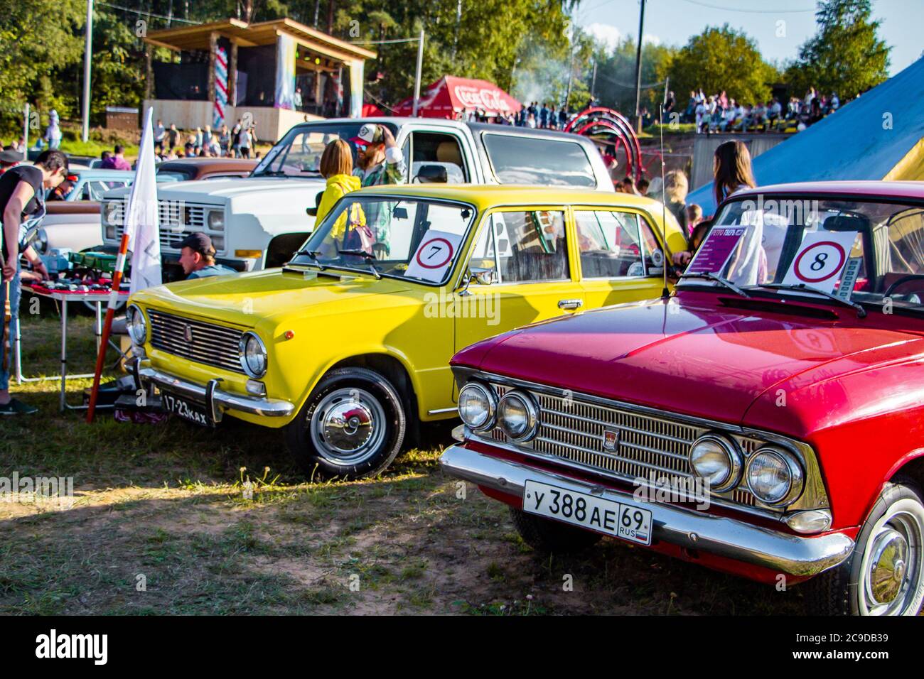 Tver, Russia - 07. September 2019: Demonstration of retro cars in the open air. Festival of vintage cars. Stock Photo