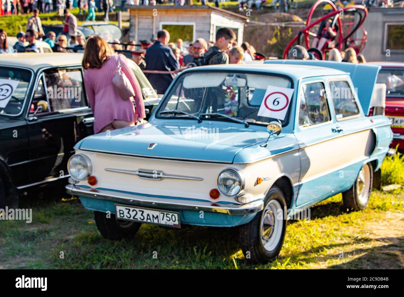Tver, Russia - 07. September 2019: Demonstration of retro cars in the open air. Festival of vintage cars. Stock Photo