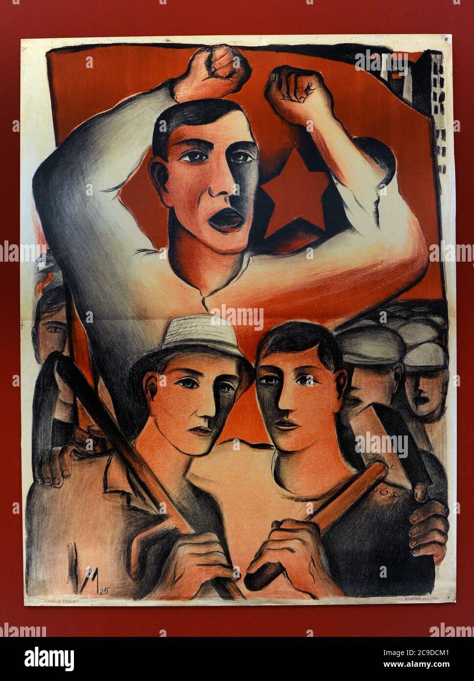 Election poster of the Communist Party of Czechoslovakia (KSC), 1925. Facsimilie, lithograph. Printed by A. Haase, Prague. National Gallery. Prague. Czech Republic. Stock Photo
