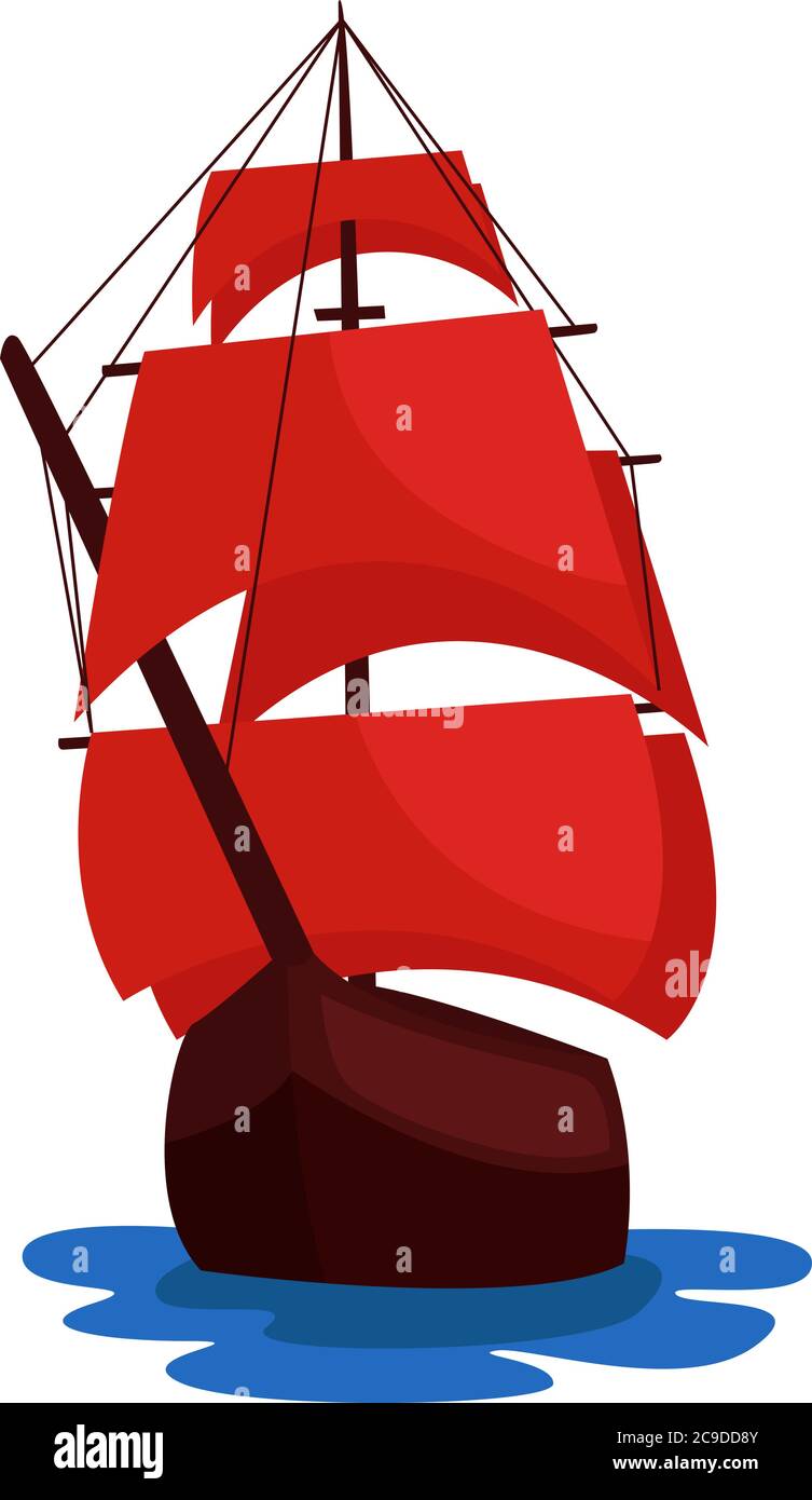 Yacht sails on river Stock Vector Images - Alamy