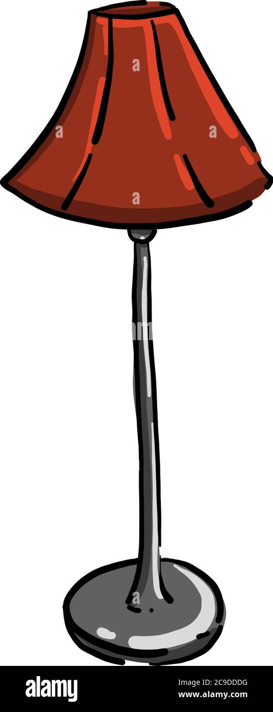 Red lamp, illustration, vector on white background Stock Vector