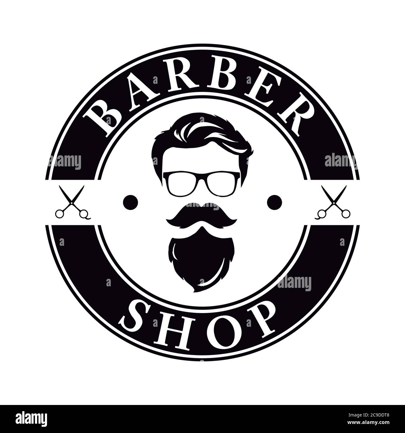 Barber Shop Logo, Modern Design Vector Illustration Eps 10 Stock