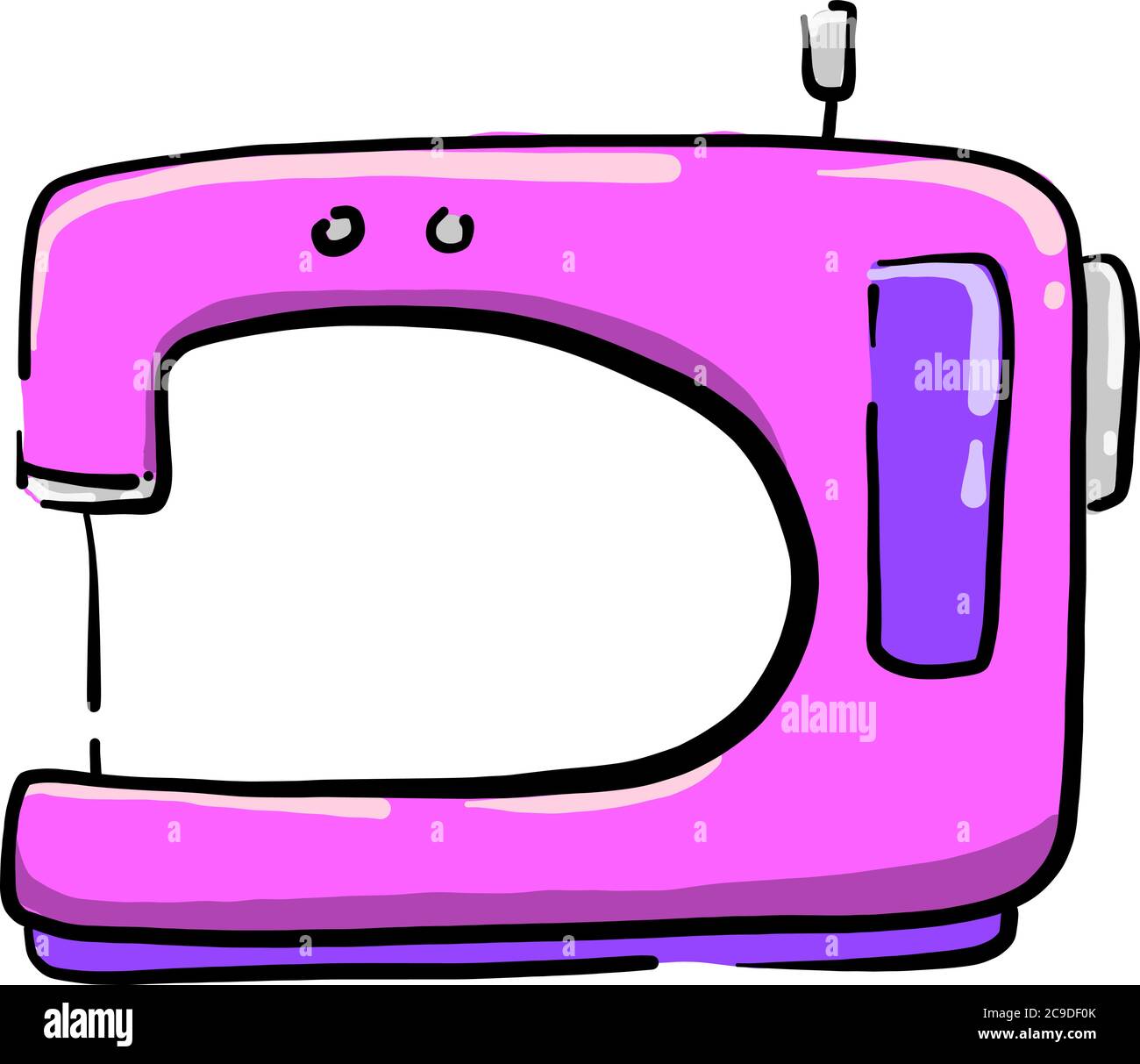 Sewing machine, illustration, vector on white background Stock Vector