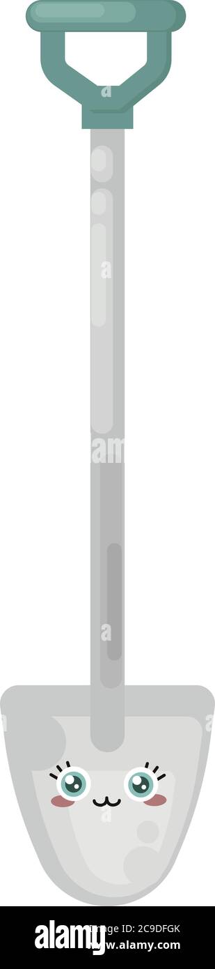 Cute shovel, illustration, vector on white background Stock Vector
