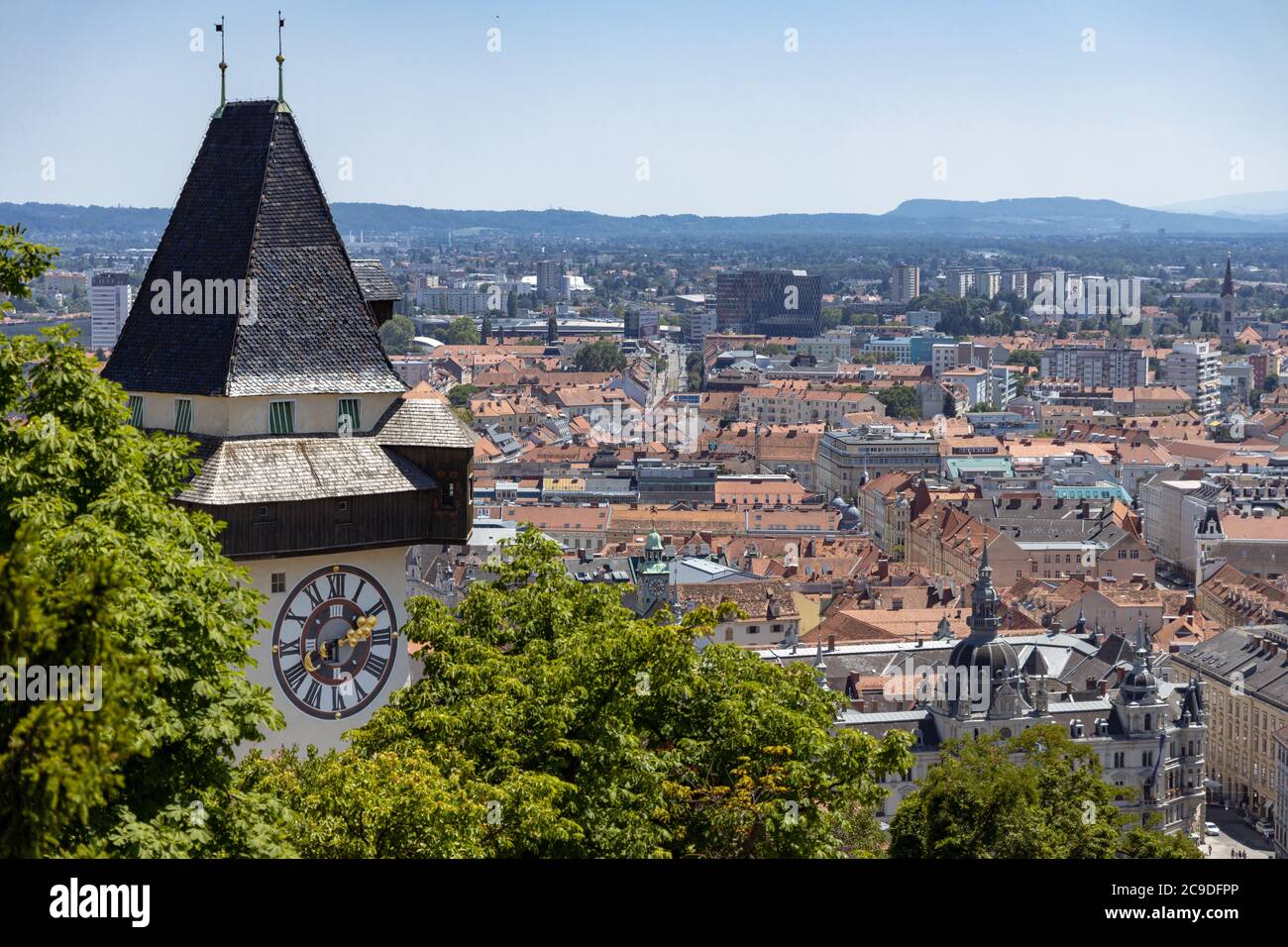 Grazer Uhrturm in Österreich Stock Photo