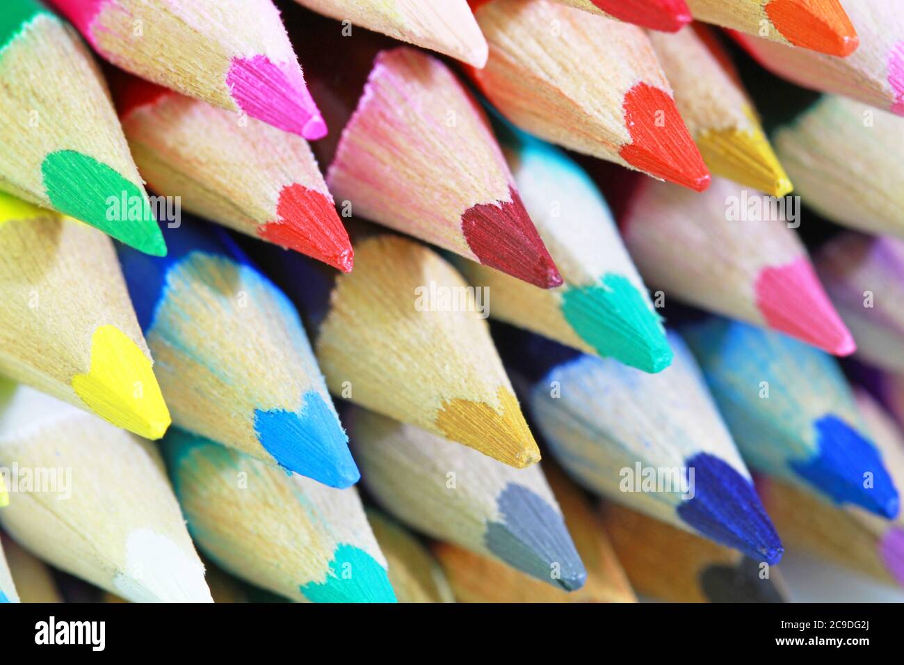 stack of colored pencils Stock Photo