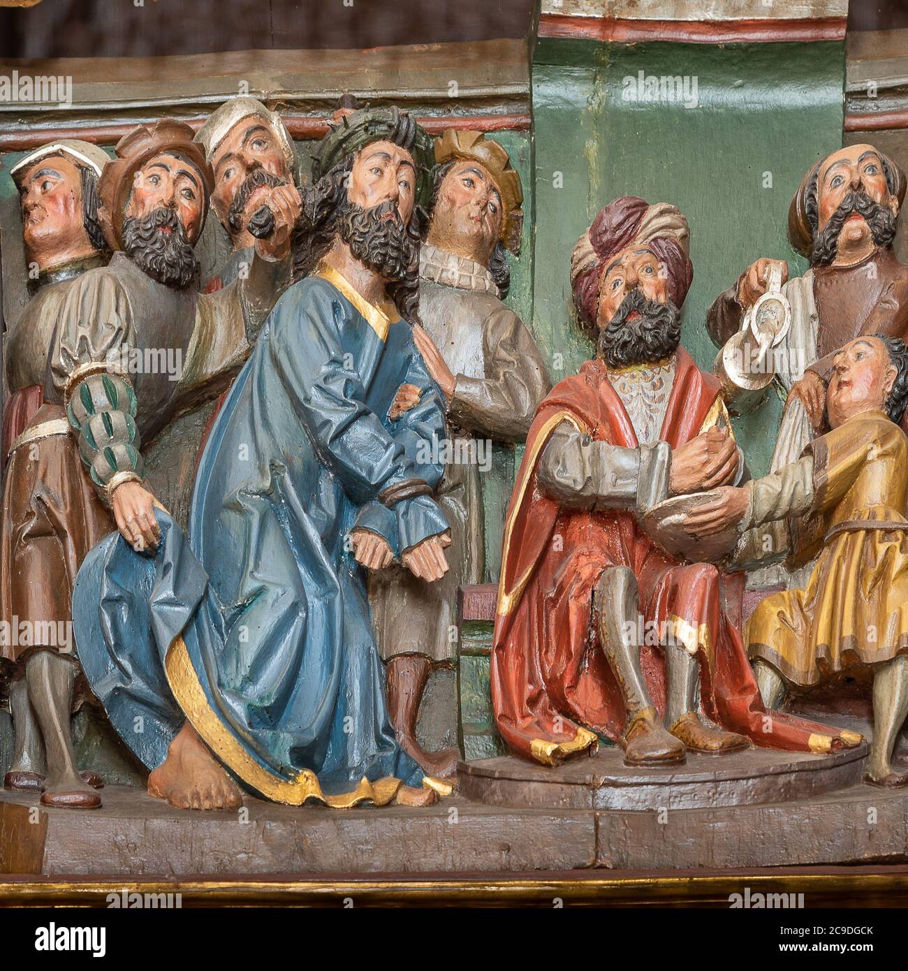 Jesus befor Pilate, an Altar-piece from the beginning of the 16th century, Hagested, Denmark, July 16, 2020 Stock Photo