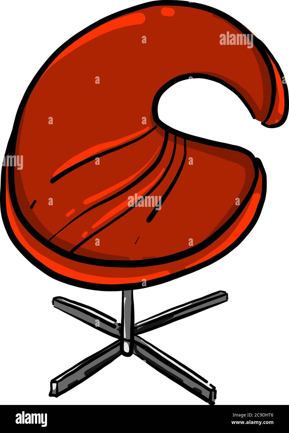 Weird chair, illustration, vector on white background Stock Vector