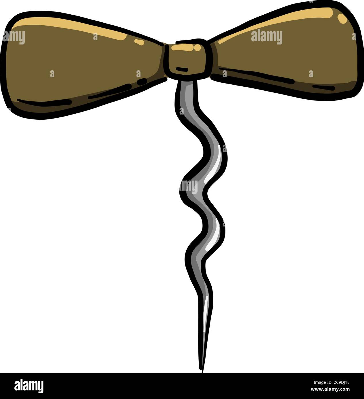 Wine opener, illustration, vector on white background Stock Vector