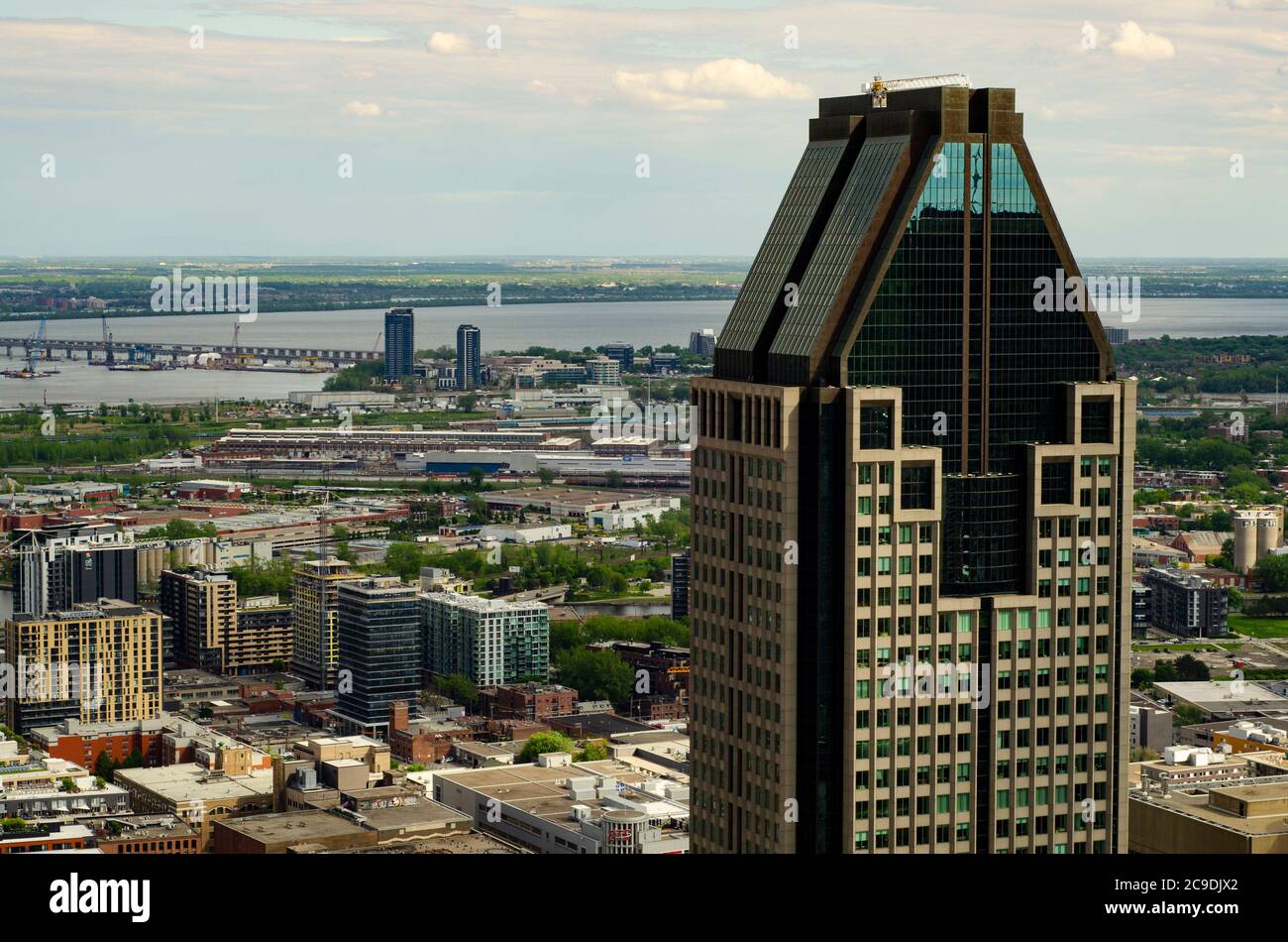 A serie of well known and famous buildings from Montreal skyline as viewed from Place Ville Marie Stock Photo