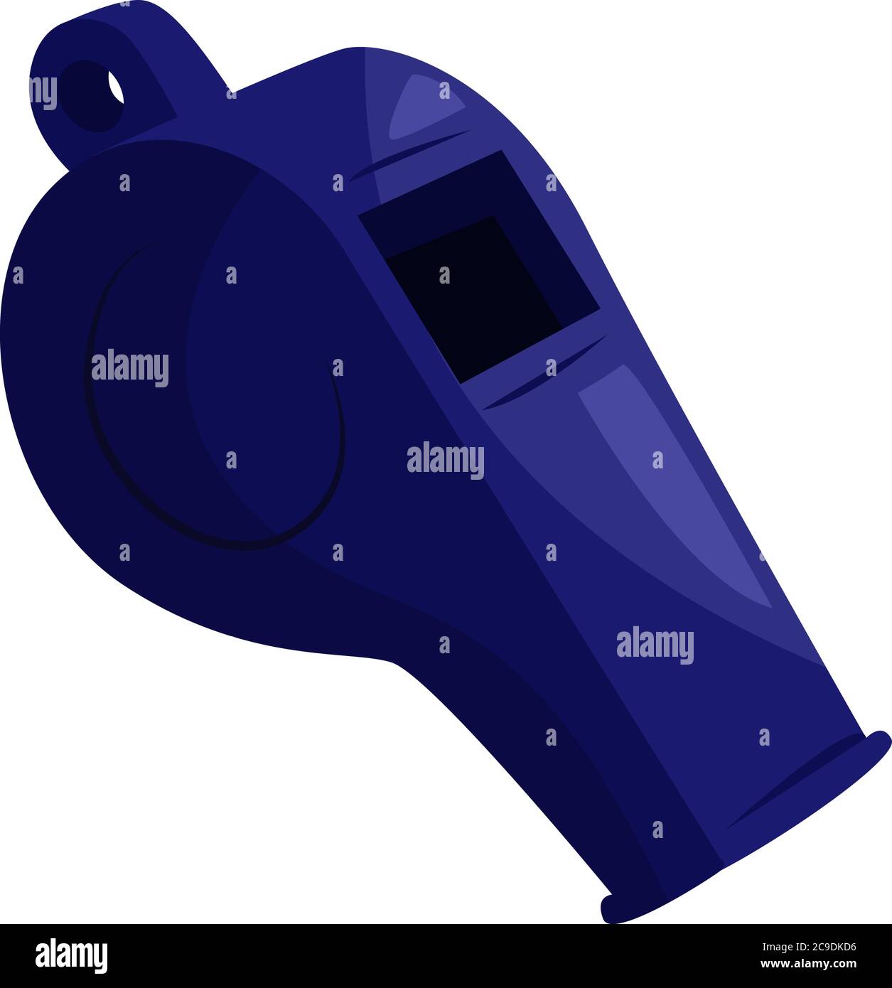 Blue whistle, illustration, vector on white background Stock Vector