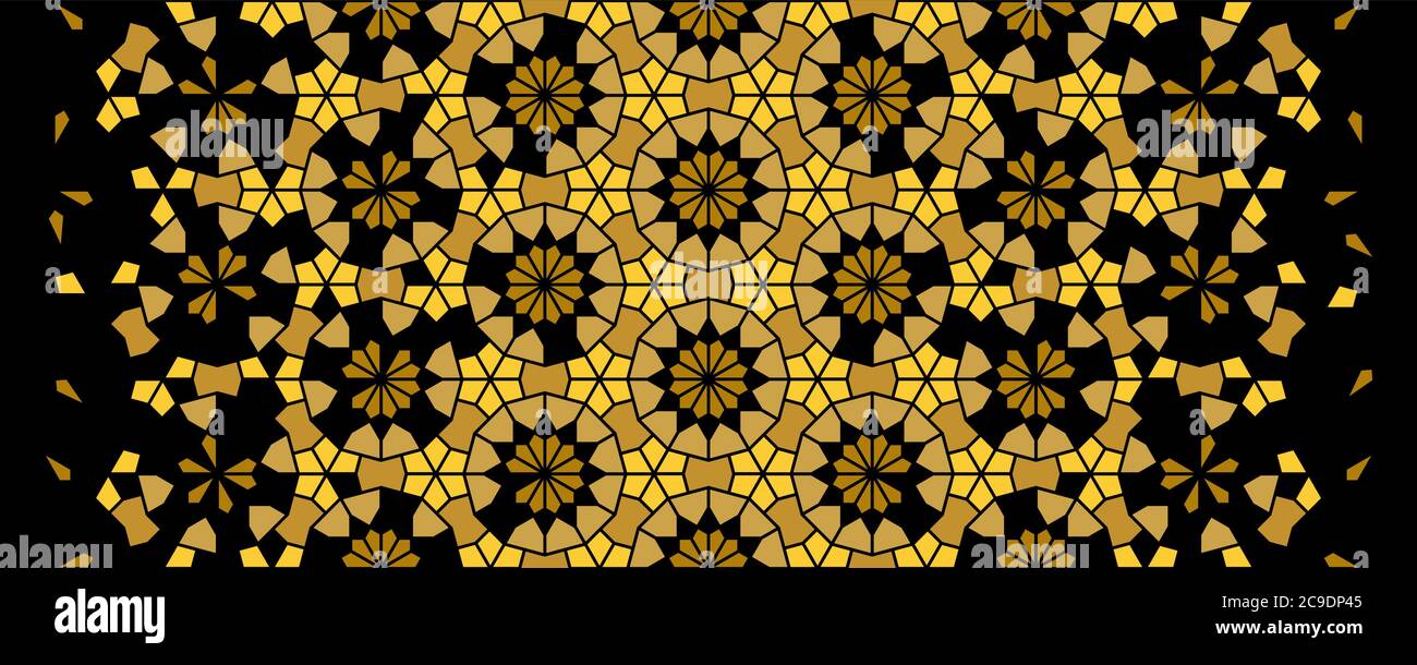 Arabesque vector seamless pattern. Geometric halftone texture with ...