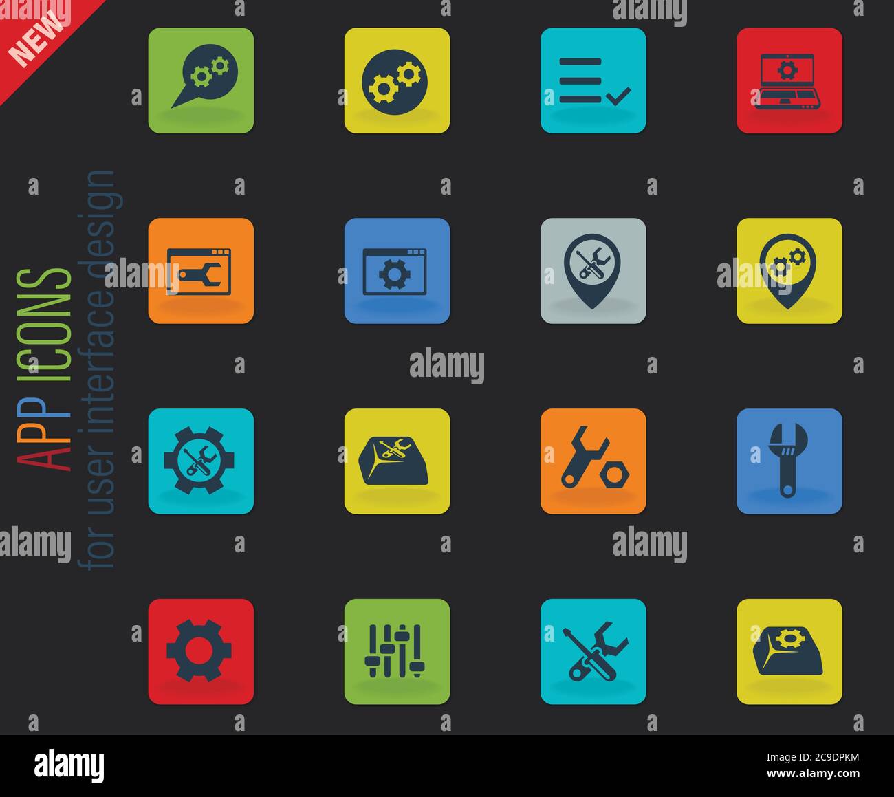settings icon set Stock Vector Image & Art - Alamy