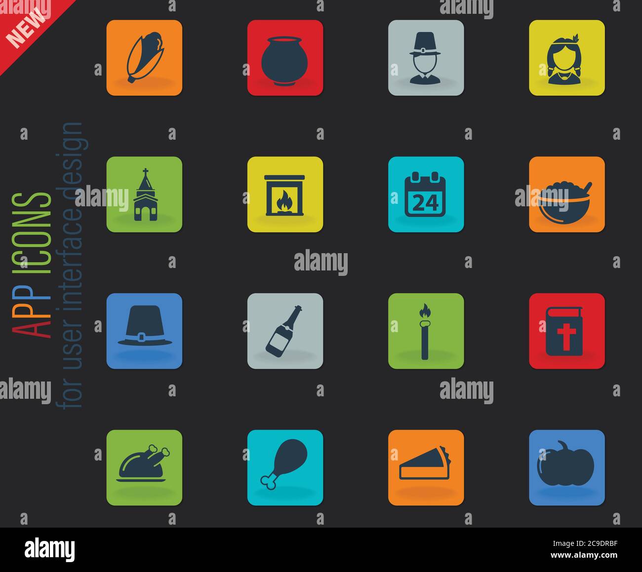 Thanksgiving simply icons Stock Vector Image & Art - Alamy