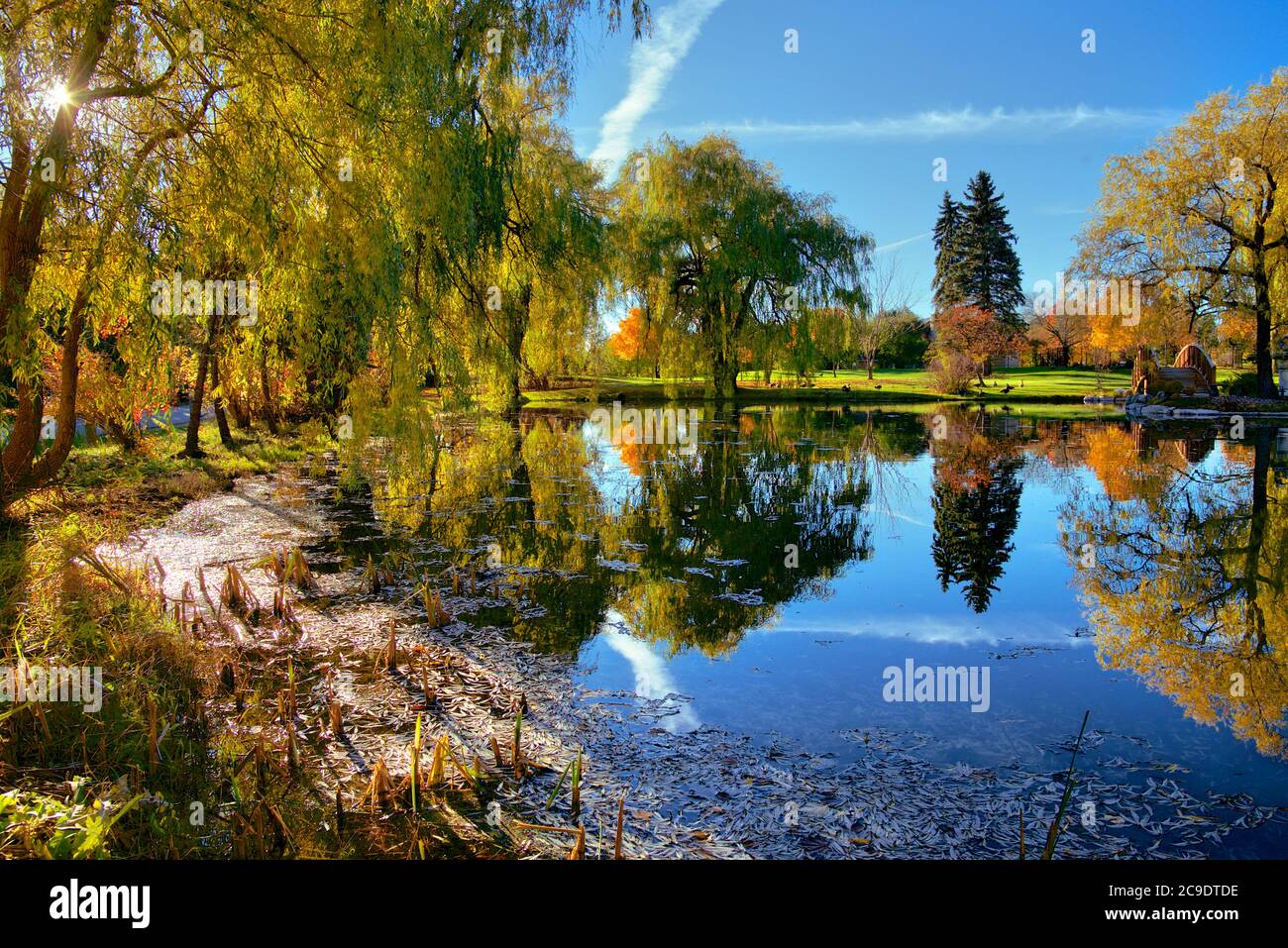 The landscape of the luxury residential house in the lake district in