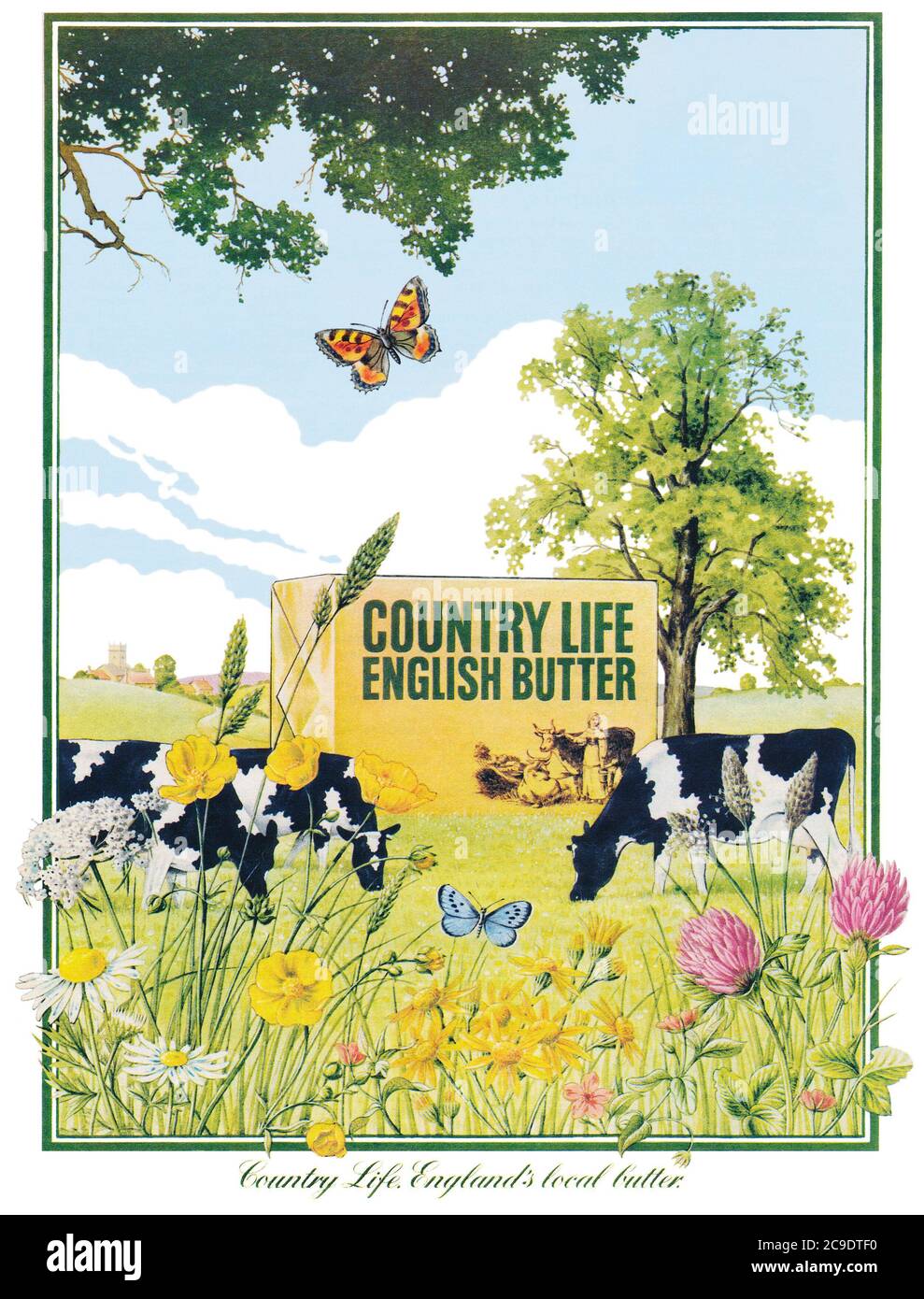 1975 British advertisement for Country Life English butter. Stock Photo