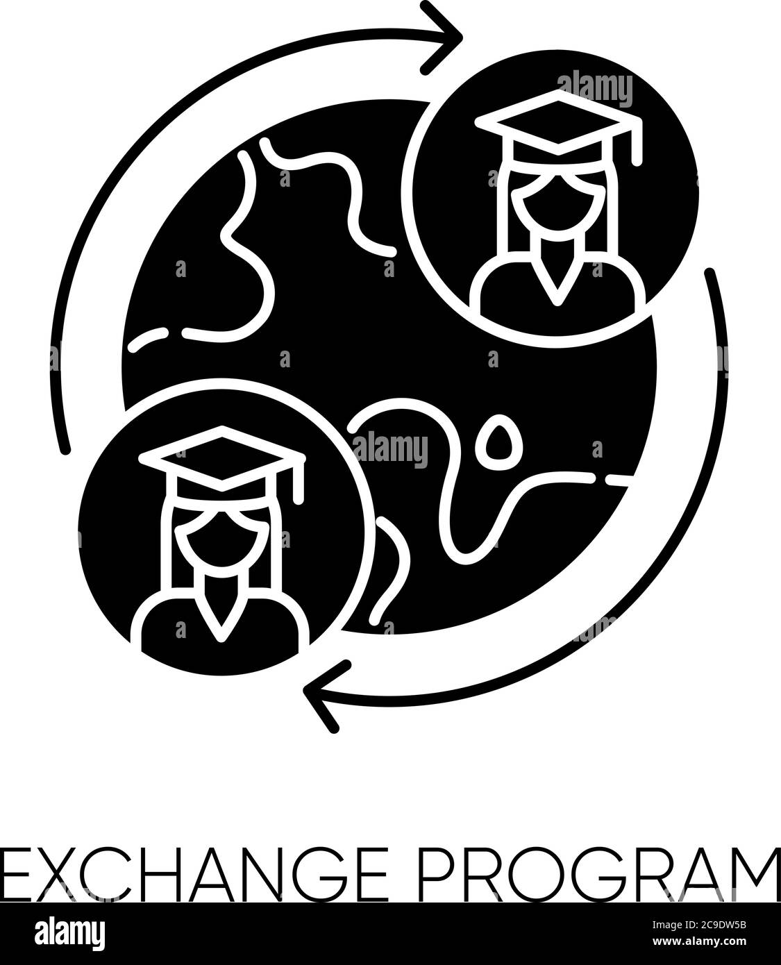 Exchange Program Black Glyph Icon. International Students Swap ...