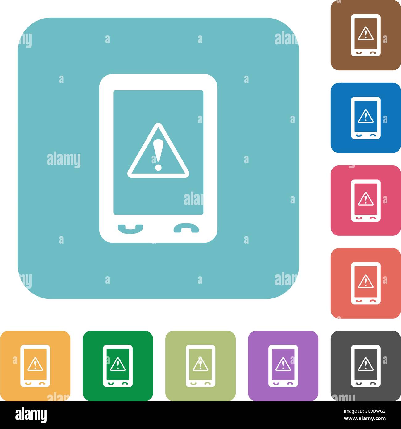 Mobile data traffic white flat icons on color rounded square backgrounds Stock Vector