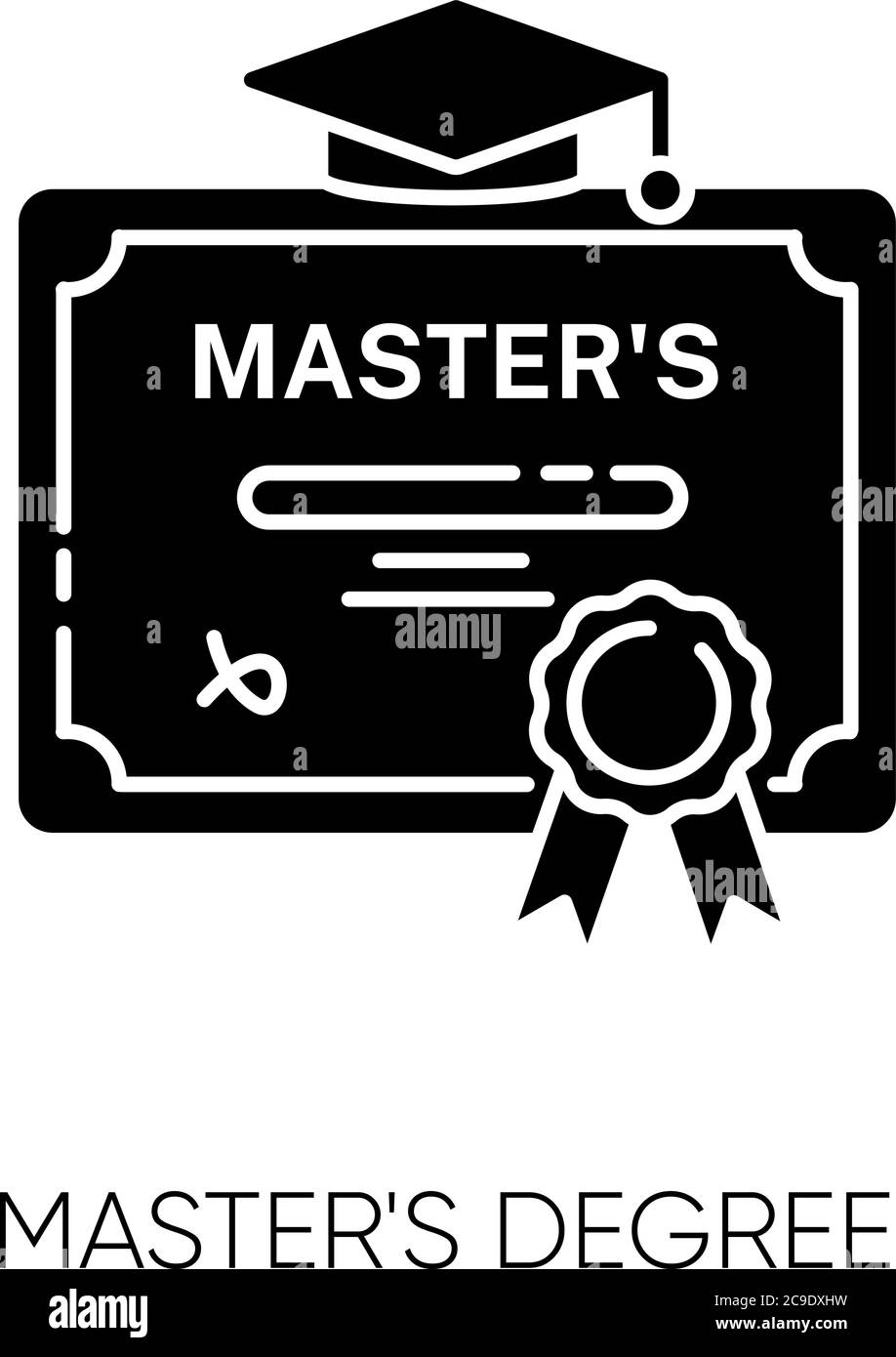 Masters Degree Black Glyph Icon University Accomplishment College Graduation Higher Education Silhouette Symbol On White Space Graduation Certific Stock Vector Image Art Alamy