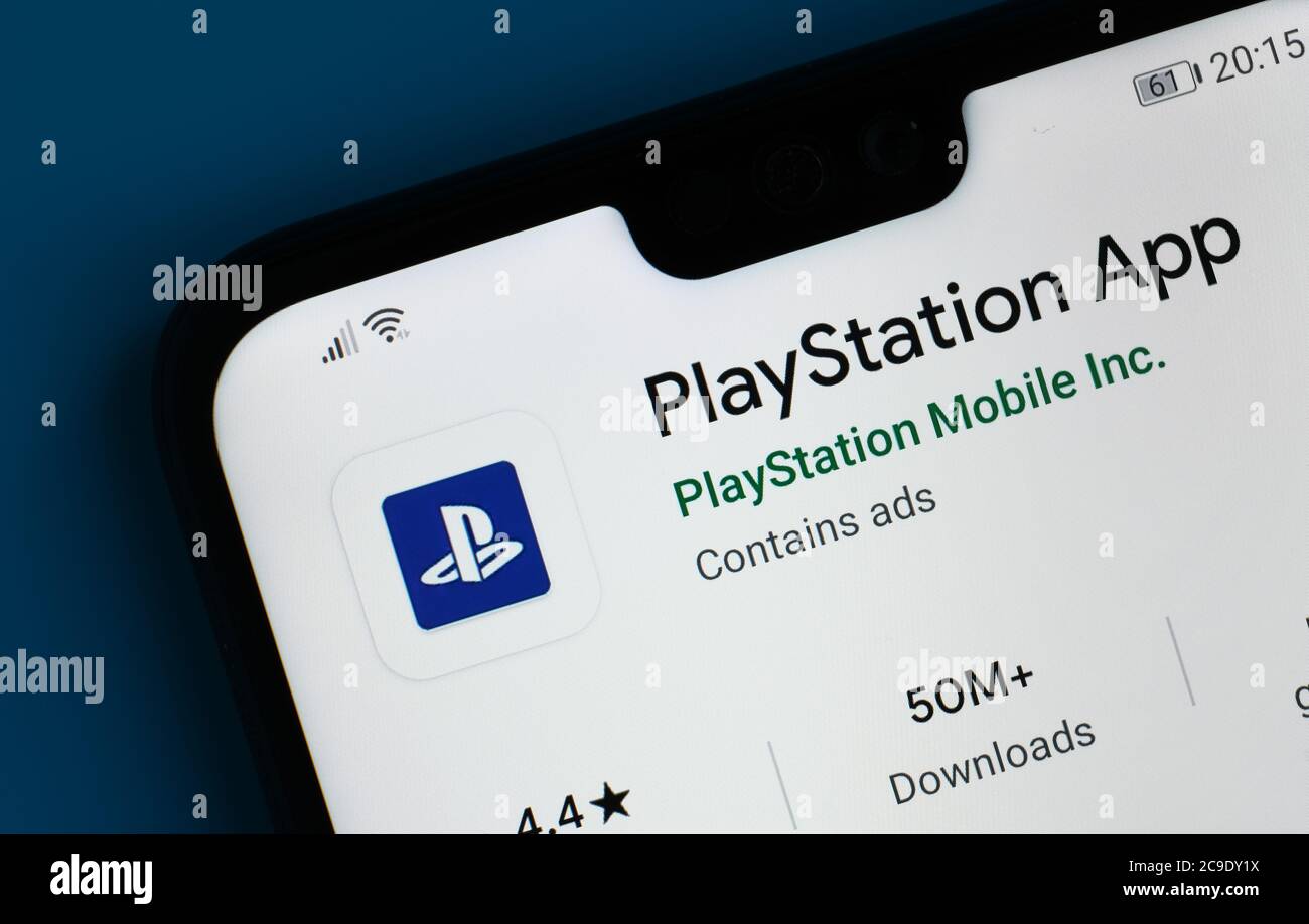 Stone / United Kingdom - July 30 2020: PlayStation app seen on the corner  of mobile phone Stock Photo - Alamy