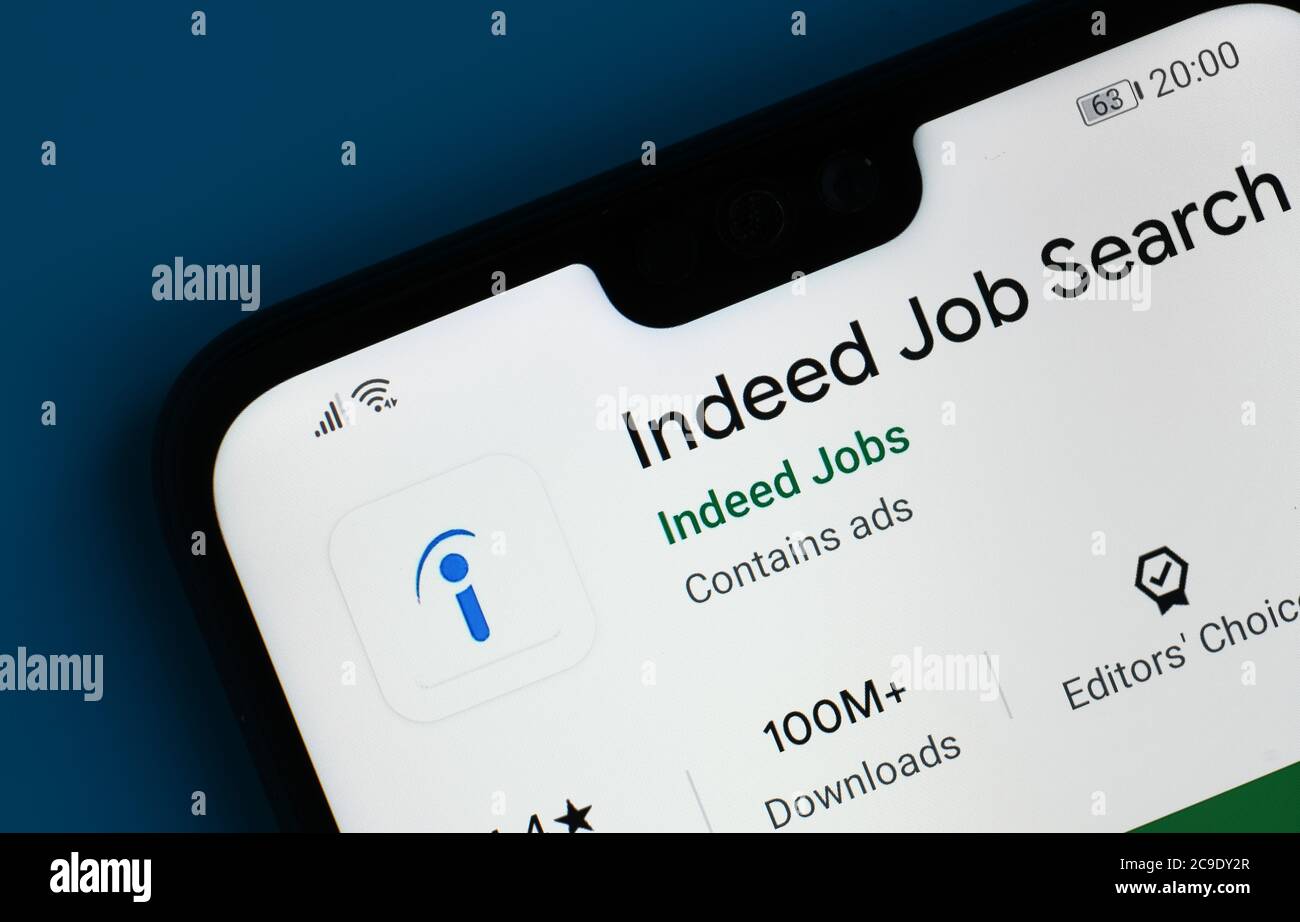 Stone united kingdom july 30 2020 indeed job search app seen on