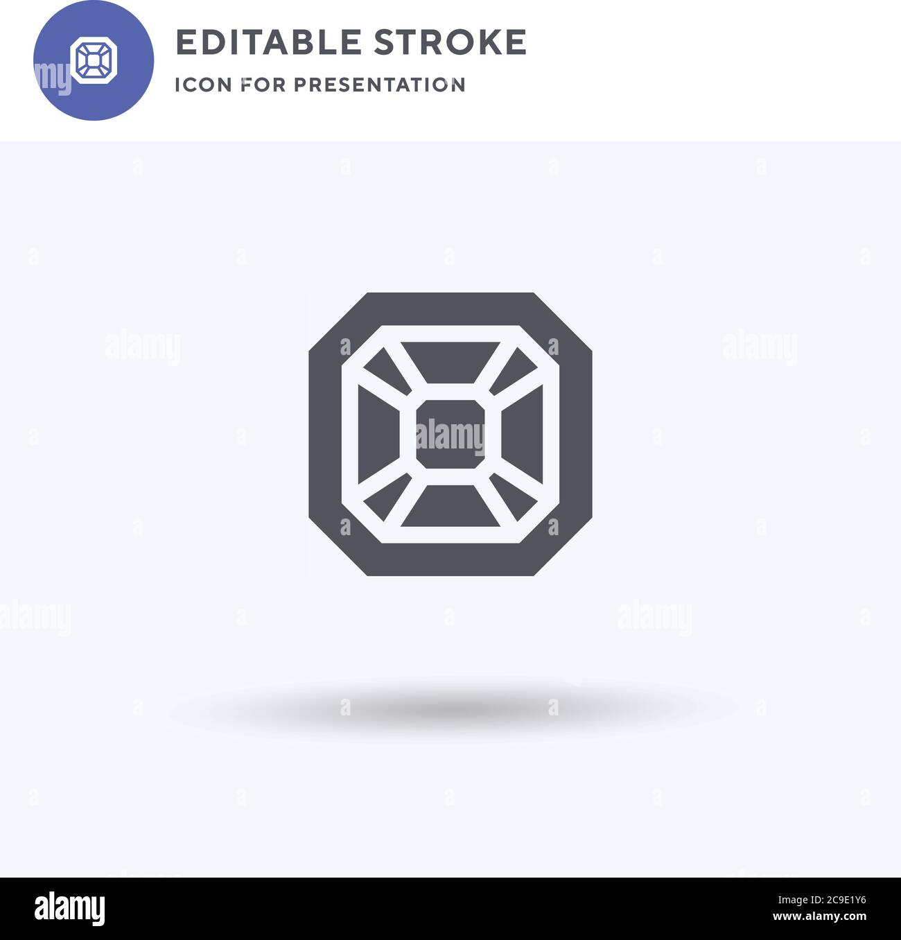 Gem icon vector, filled flat sign, solid pictogram isolated on white ...