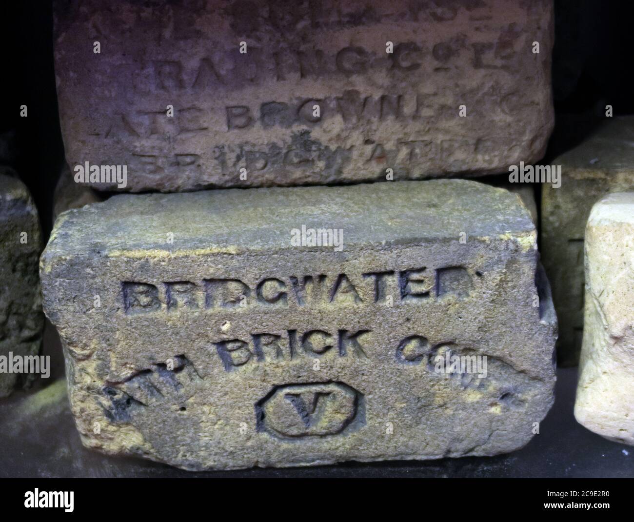 Bridgwater Brick Company, Bricks, historic , building materials,Somerset,South West,England,UK - Bath Brick Co Stock Photo
