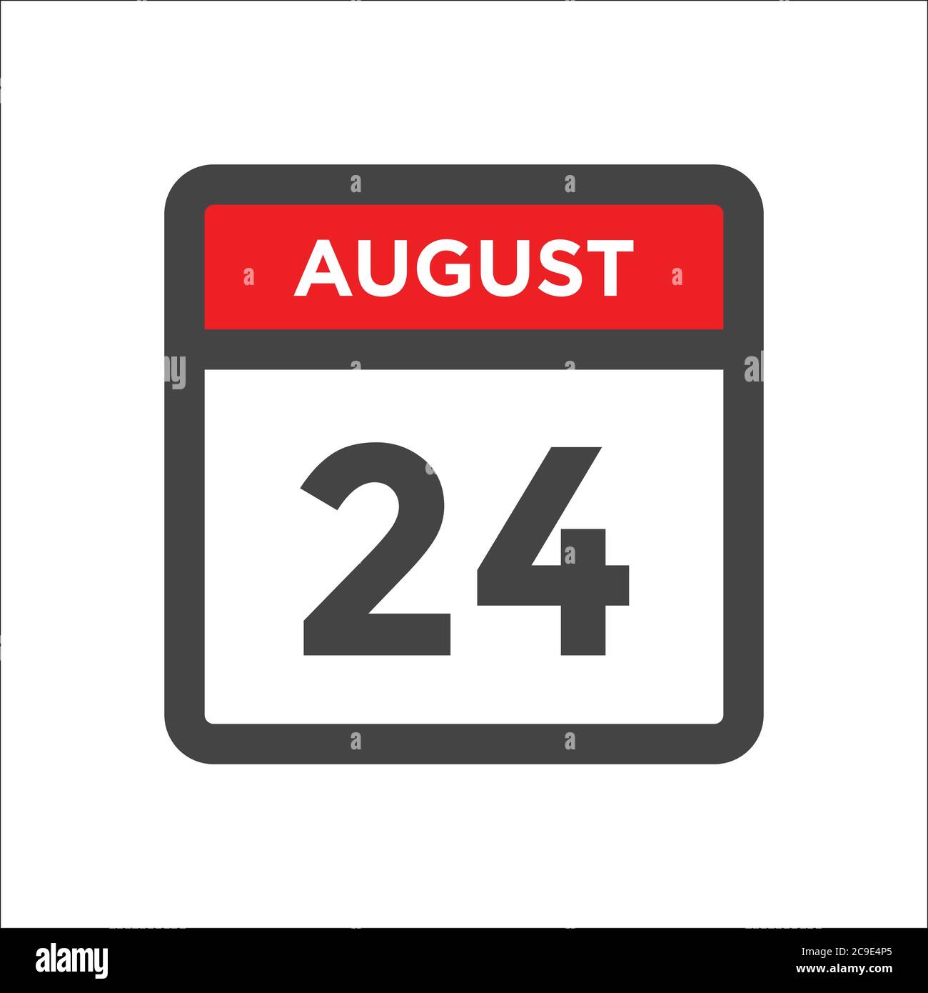 August 24 calendar icon with day and month stock vector image art alamy