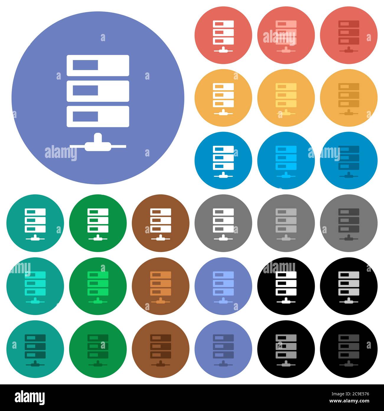 Data network multi colored flat icons on round backgrounds. Included ...