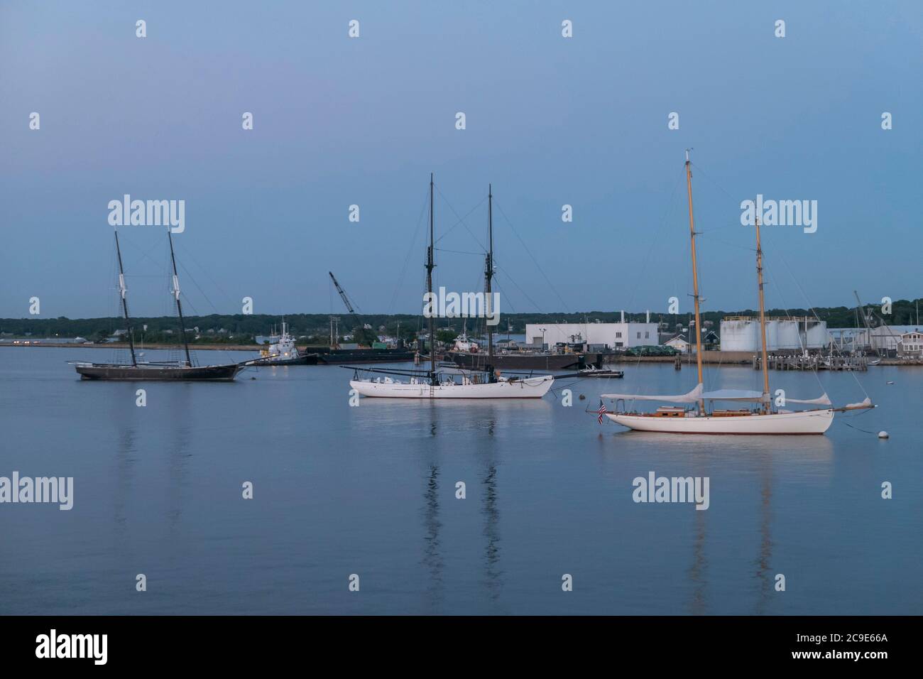 Boats at Vineyard Haven on Martha's Vineyard in Massachusetts USA Stock