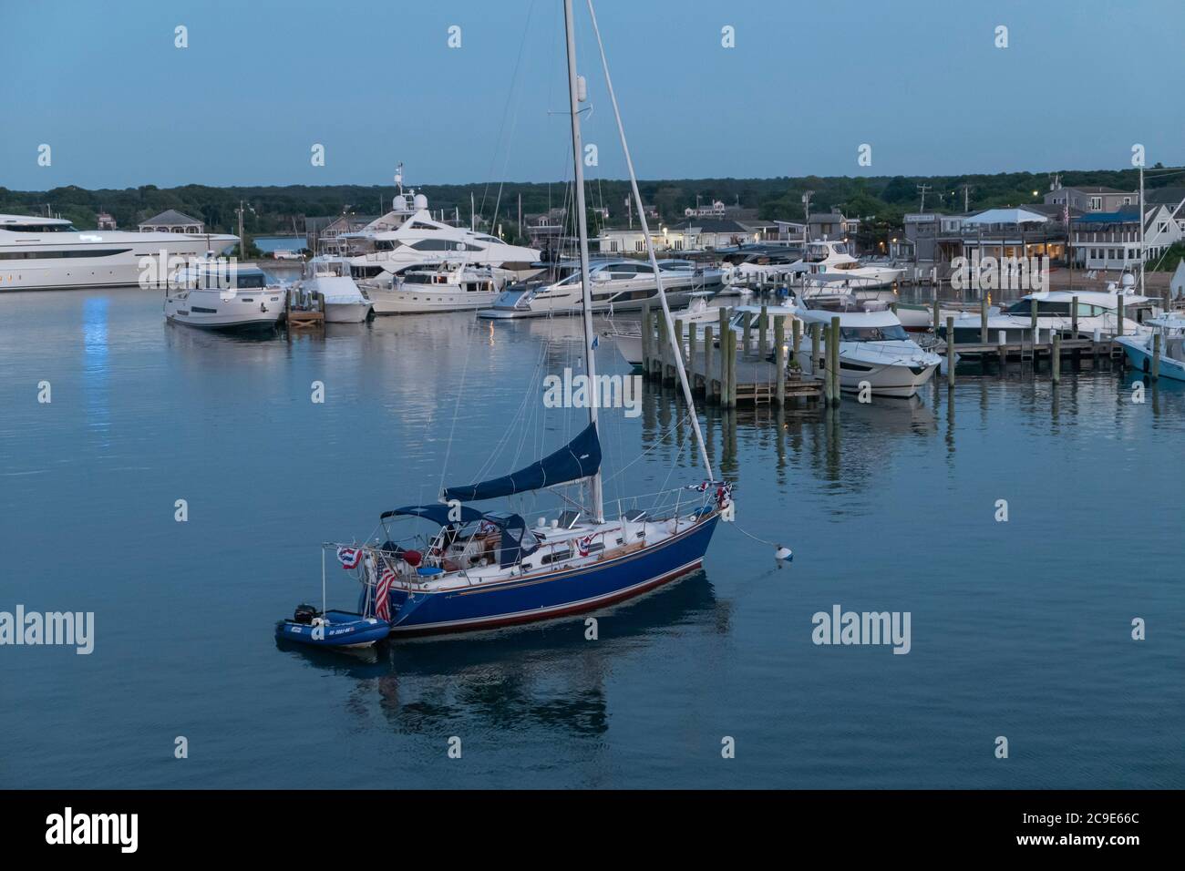 Boats at Vineyard Haven on Martha's Vineyard in Massachusetts USA Stock