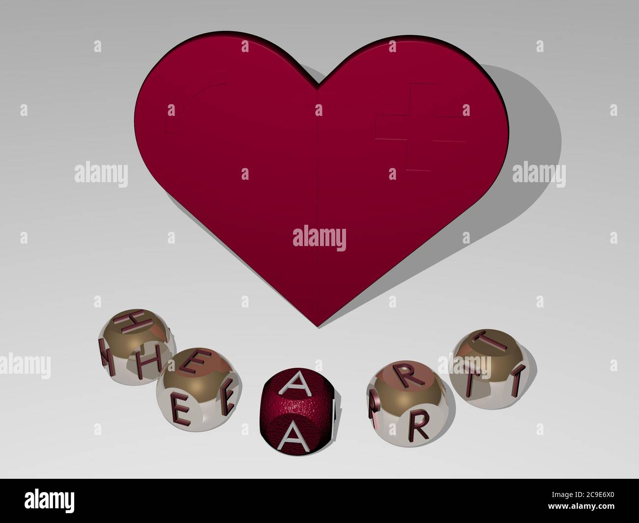 3d Illustration Of Heart Graphics And Text Around The Icon Made By Metallic Dice Letters For The Related Meanings Of The Concept And Presentations Background And Love Stock Photo Alamy