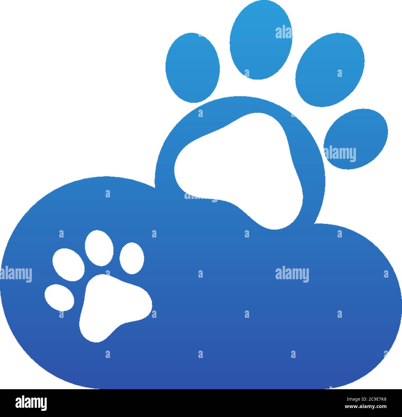 Dog footprint cloud logo design concept illustration Stock Vector
