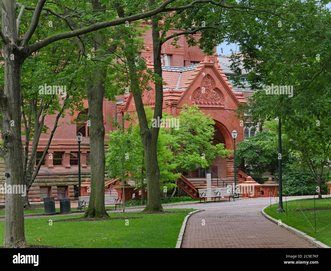 Philadelphia, USA May 28, 2019 Fisher Fine Arts Library on the tree