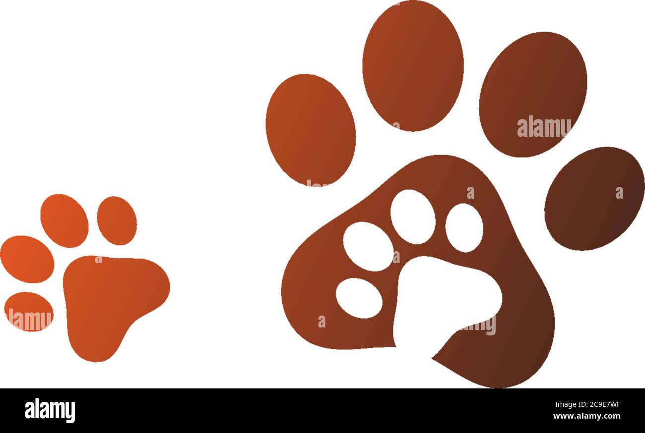 Dog footprint logo icon design concept illustration Stock Vector Image ...