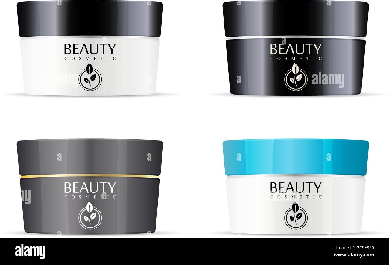 Cream Jars Mockup Set For Cosmetic And Medical Products Easy To Use Different Color Product Realistic 3d Packaging Mockup Template Stock Vector Image Art Alamy