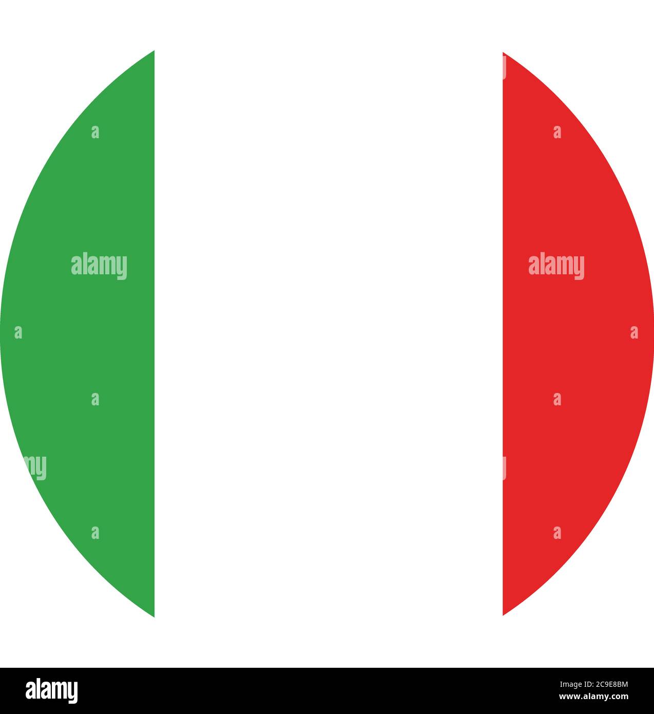 Italy flag on button isolated on white Stock Vector