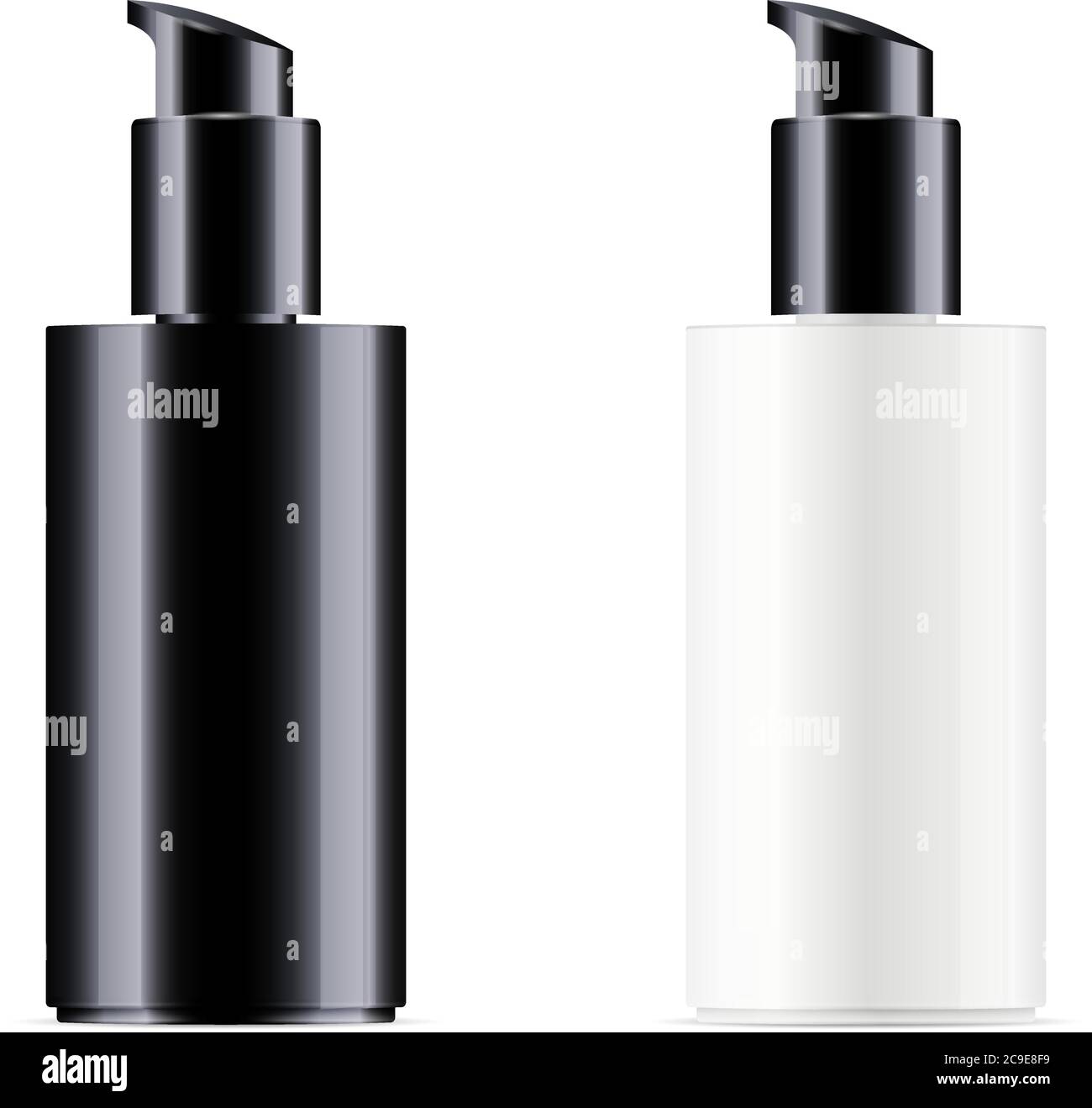 Black And White Cosmetic Bottle With Black Pump Dispenser Lid For Moisturizer And Facial Liquid Products Vector Design Template Cosmetics Packaging Stock Vector Image Art Alamy