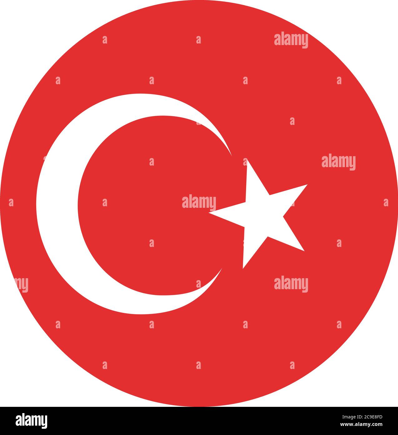 Vector flag button series - Turkey Stock Vector