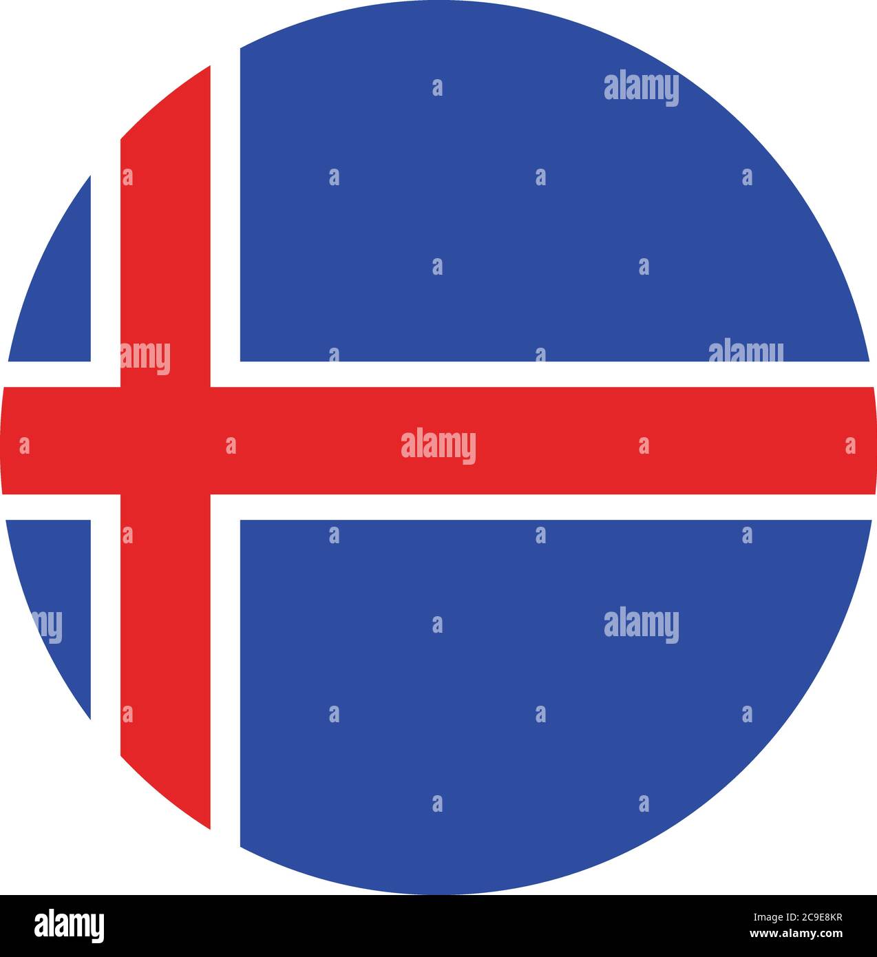 Vector flag button series - Iceland Stock Vector