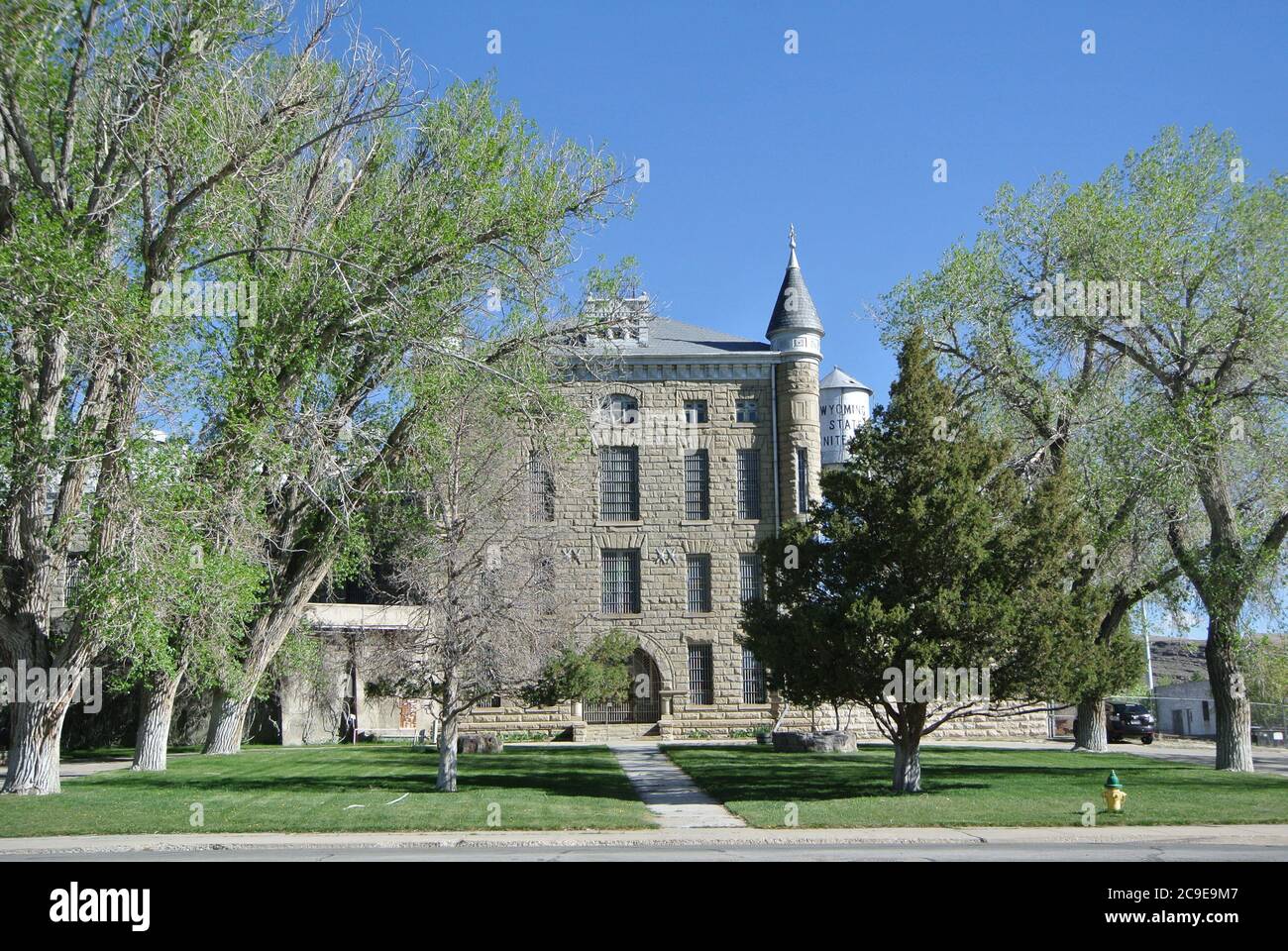 view of wyoming state prison penitentiary in rawlings wyoming Stock