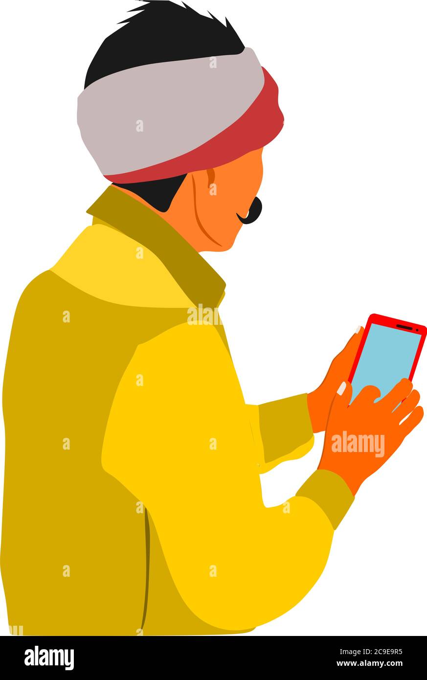 An indian poor young village farmer cartoon illustration working on touch  screen mobile isolated abstract Stock Vector Image & Art - Alamy