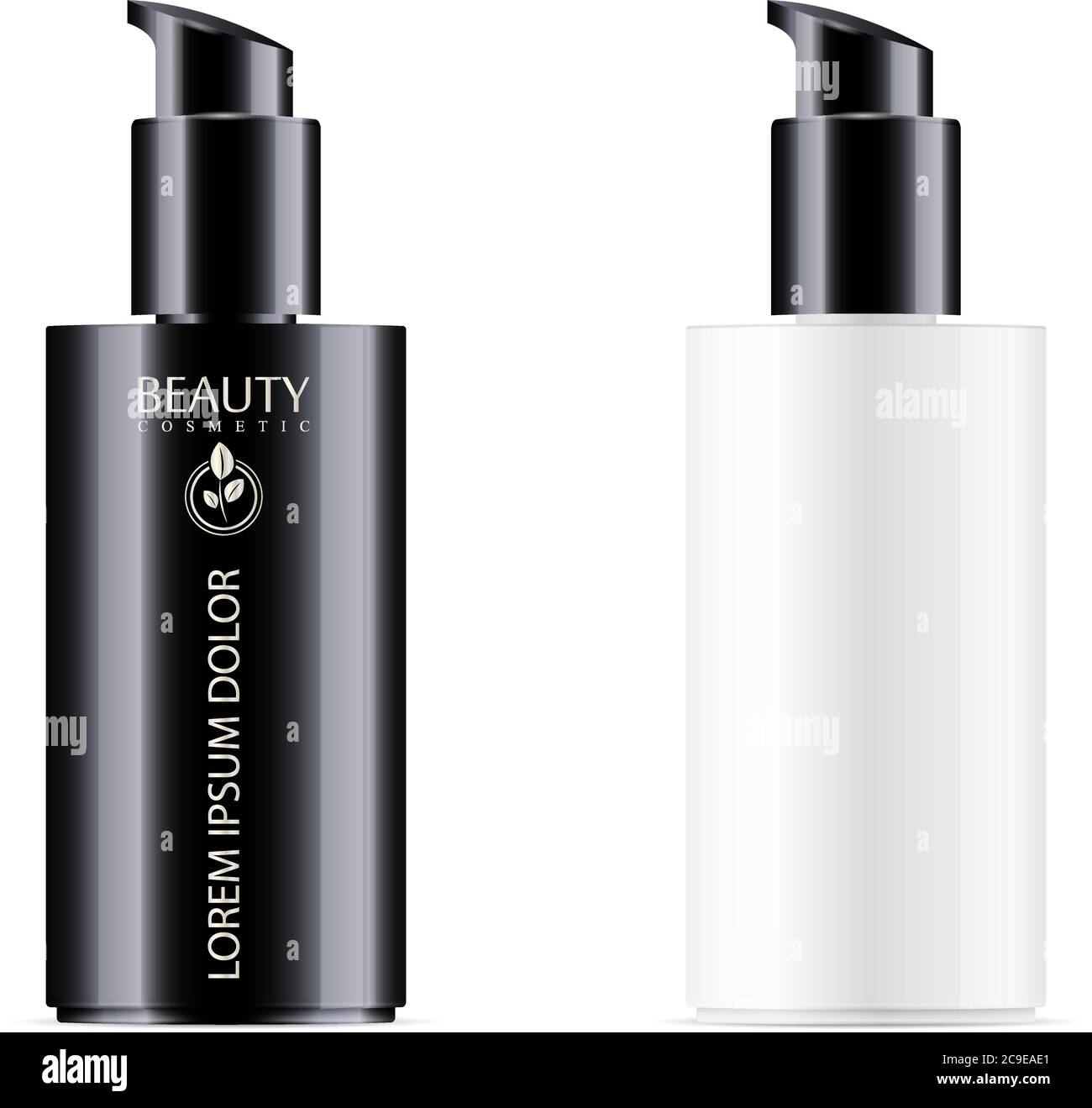 Download Black And White Cosmetic Bottle With Black Pump Dispenser Lid For Moisturizer And Facial Liquid Products Vector Design Template Cosmetics Packaging Stock Vector Image Art Alamy