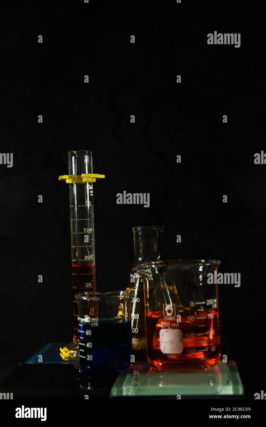 Grunge - Scientific glassware Stock Photo